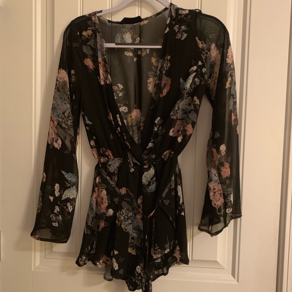 Black Floral Romper